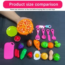 廚房食物玩具,水果蔬菜比薩切片玩具,可重複使用的擬裝兒童玩具,適合幼童男女節日送禮 - 彩色 - 查看 8