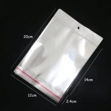100 个透明自封粘性袋 OPP 袋塑料储物袋带挂孔适用于珠宝展示包装 - 無色 - 查看 21