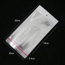 100 个透明自封粘性袋 OPP 袋塑料储物袋带挂孔适用于珠宝展示包装 - 無色 - 查看 14