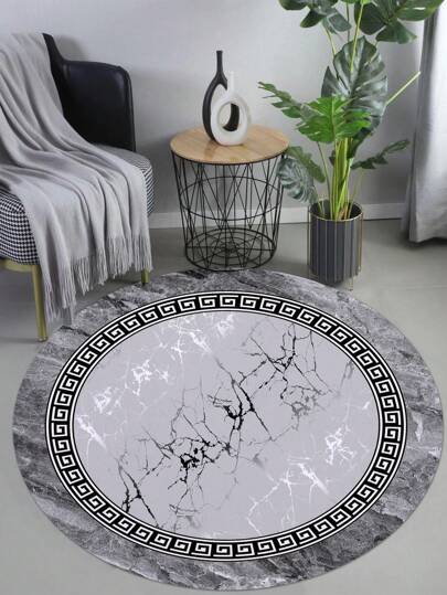 منشفة مضادة للانزلاق بطبعة رخامية رمادية أنيقة للاستخدام في الداخل المنزلي والمطبخ ، وديكور الغرفة