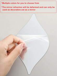 10 件自粘亚克力镜面墙贴，金色、银色和黑色 3 种颜色亚克力镜面装饰可移除水滴墙贴适用于客厅/卧室 DIY 创意家居装饰