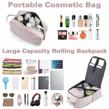 ZOMFELT Rolling Backpack For Women Men, Carry On Luggage Travel Backpack With Wheels, 17 Inch Laptop Backpack With Toiletry Bag, Wheeled Backpack For Travel Trip Business,Valentine's Day, Mother's Day, New Year's Gifts, Graduation Season Gifts, St. Patrick's Day - Mauve Purple - View 2