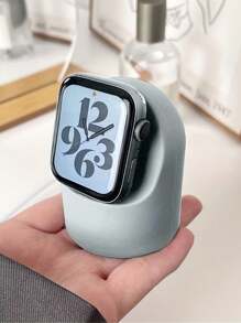 1 Đế sạc đế silicon màu hồng đơn giản Tương thích với Apple Watch Series 8/7/6/Se/5/4, Tương thích với Apple Watch 45/44/42/41/40/38mm Làm quà tặng cho học sinh đi học trở lại - Hồng - Xem 8