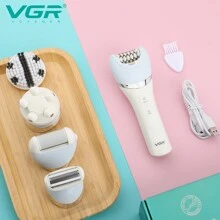 Vgr多功能女士脫毛器,腋下剃刀,電動拔毛器脫毛套裝 - 白色 - 查看 2
