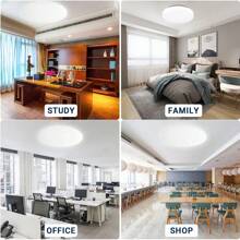 1 件裝 12w/24w/36w 嵌入式 Led 吸頂燈,85-265 電壓,超薄 9.8-15 英寸,6000k 日光,不可調光吸頂燈表面安裝,適用於臥室、客廳、餐廳 - 白色 - 查看 5