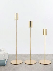 3 pezzi/set dorato stile europeo Supporto per candele, romantico cena tavolo Decorazioni, Decorazione di nozze - Dorato - Visualizzare 8