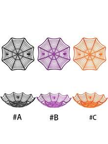 Halloween Candy Basket, Spider Web Design Bowl, Cookie Wrapping Basket, Fruit Plate,prank Ornament, Halloween - Multicolor - View 7