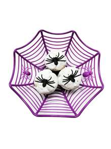 Halloween Candy Basket, Spider Web Design Bowl, Cookie Wrapping Basket, Fruit Plate,prank Ornament, Halloween - Multicolor - View 4