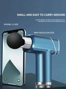 Muscle Fascia Massage Gun Mini Thunder Hammer Electric Massager Handheld Dual Head For Neck, Back, Foot - Blue - View 5