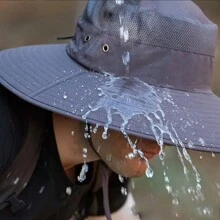 1頂帶有頸部襬的大型防曬帽,男女通用-非常適合戶外行山,釣魚和鮑尼帽的防曬。 - 深灰色 - 查看 5