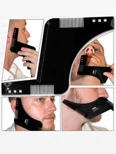 1pc Solid Color Men's Beard Shaper Tool Styling Comb, Suitable For Grooming And Styling Gym