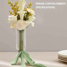 3卷绿色雪纺卷带 4*500厘米 适用于礼品包装、圣诞节和情人节 - 橄欖綠 - 查看 2