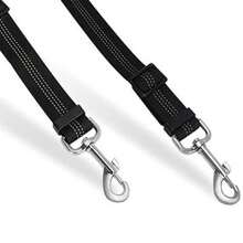 1pc Pet Leash Reflective Double-headed Nylon Cat & Dog Leash For Small & Large Dogs Explosion-proof Shock Absorbing Extendable Dual Lead All Seasons, Outdoor Walking Use - Black - View 2