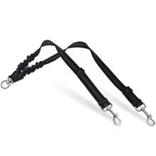 1pc Pet Leash Reflective Double-headed Nylon Cat & Dog Leash For Small & Large Dogs Explosion-proof Shock Absorbing Extendable Dual Lead All Seasons, Outdoor Walking Use - Black - View 3