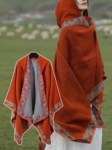 1 chiếc khăn choàng cổ họa tiết hoa nhỏ xinh cho nữ, dùng được cho mọi mùa, hoàn hảo để chụp ảnh và trang điểm Phụ kiện Boho cho nữ - trái cam - Xem 5