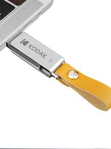 Kodak 柯達 1入組 K243C 金屬 USB3.1 和 Type-C 閃存盤 32GB 64GB 128GB USB 閃存盤帶掛繩 - 黃色 - 查看 6