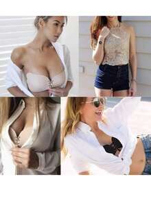 Butterfly Cup Adhesive Bra Strapless Push Ip Invisible - Black - View 3