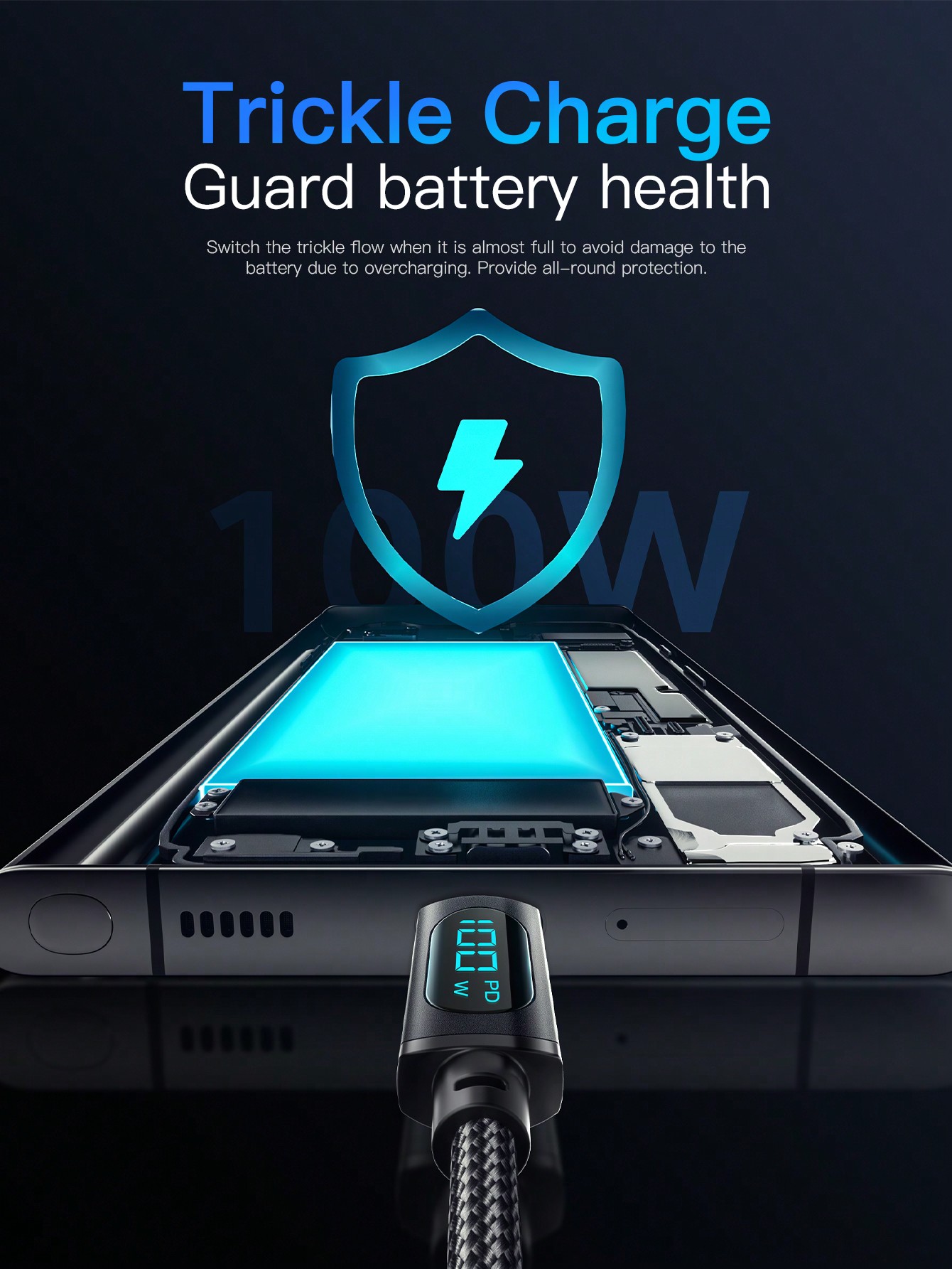 كابل Essager من النوع C 100 واط 7A شحن سريع PD مع...