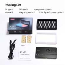 Panel de luz LED RGB Ulanzi LT002 de 7 pulgadas, luz de relleno de bolsillo regulable de 2500-9000K, 4000mAh, para fotografía y transmisión en vivo - Negro - Ver 6