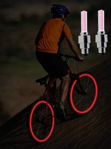 2pcs Red Bicycle Wheel Lights, Colored Simple Plastic Cycling Lights