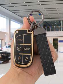 1 bộ Vỏ Chìa Khóa Ô Tô TPU & Móc Khóa Tương Thích Với Xe Jeep, Vỏ Chìa Khóa Fob - Nhiều màu - Xem 1