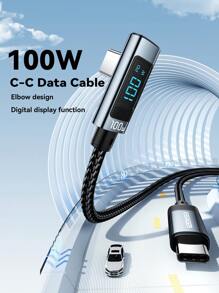 Essager 100W 数字显示 USB Type C 转 USB C 数据线 PD 快速充电器 Type-C 数据线 适用于 Poco Oneplus 灰色 Nan - 淺灰色 - 查看 2