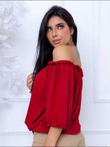 Women Blouses - 紅色 - 查看 2