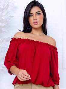 Women Blouses - 紅色 - 查看 1