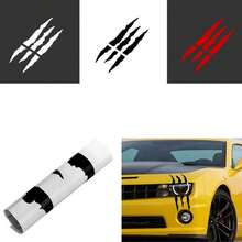1pc Car Monster Sticker Scratch Stripe Claw Marks Car Auto Headlight Decal Car Styling White/Red/Black - White - View 3