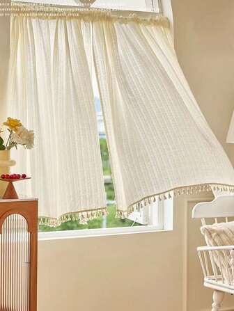 1入組簡約風自然風格淺褐色的窗戶門分隔物窗簾