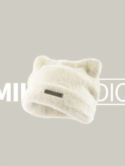 1pc New Arrival Cute Cat Ear Knitted Hat Beanies For Women Winter