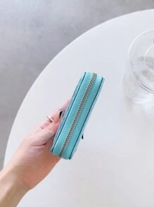 Fashionable & Personalized Short Wallet/Purse/Clutch/Handbag/Coin Purse With Card Slots, Modern Business Style, Ultra Slim And Portable, Large Capacity Card Holder, Daily Use And Birthday Gift Gift, Gift Women Purse - Baby Blue - View 3