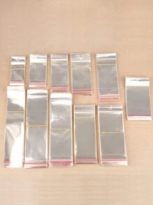 100pcs Transparent Self Sealing Adhesive Pouch OPP Bag Plastic Storage Bags With Hang Hole For Jewelry Display Package - Clear - View 6