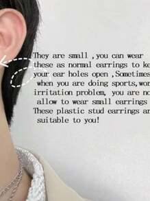 Aretes Transparentes De Plástico - Blanco - Ver 4