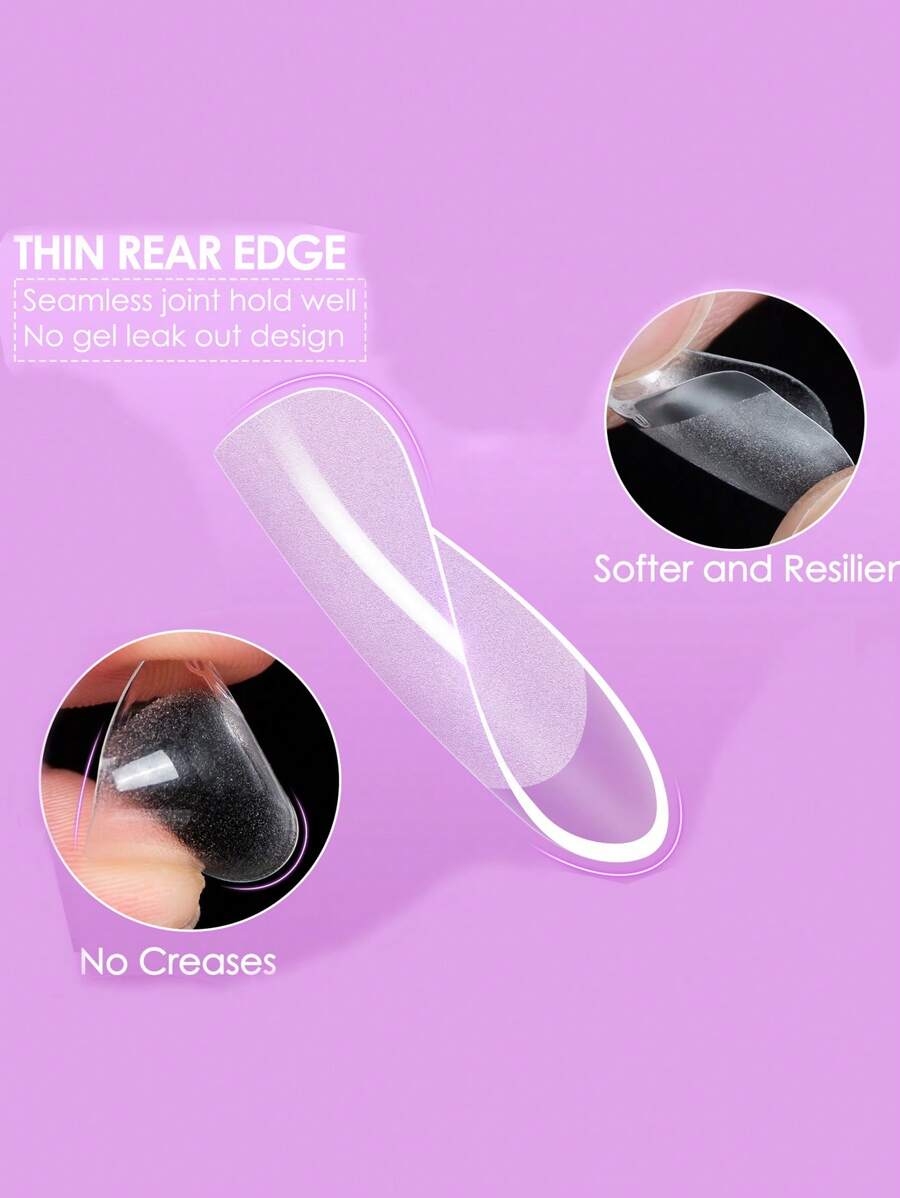 600pcs XXS Short Almond Acrylic Full Cover Sculpted Soft Gel Nail Tips Press On Artificial Fake