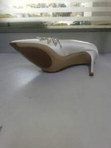 Zapatos De Novia Blancos De Seda Con Flecos Y Pedrería, Tacones Altos Para Bodas, Oficina, Banquetes Y Fiestas De Cóctel - Blanco - Ver 7