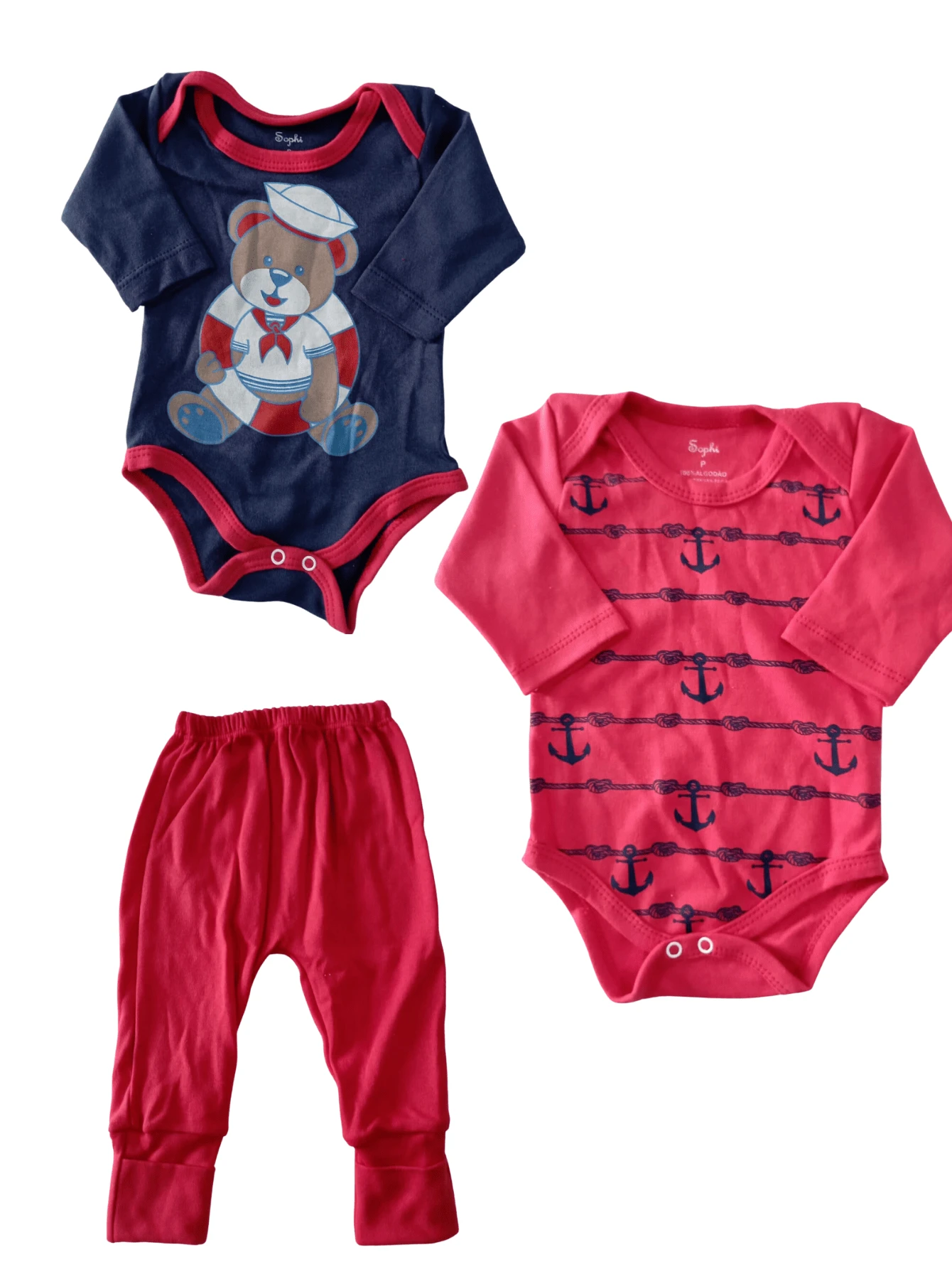 Baby Boys Bodysuits - Xanh đậm - Xem 1