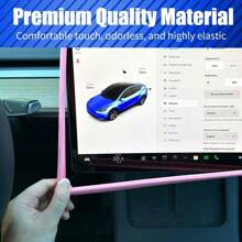 1pc Pink Silicone Screen Protector For Model 3/y Center Control Touch Screen, Car Decor - Pink - View 3