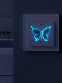 1set Glow Butterfly Wall Decals Blue Luminous Butterfly Glow In The Dark Wall Stickers DIY Decor For Kid Girl Bedroom Bathroom Decorations (Five Sets Of Main Image Effects Need To Be Purchased), Stickers, Wall Decal, Vinyl Decal For Home Decorations, Spring Decoration Items Refresh Your Home, Festival Decoration Stickers Gifts Birthday Graduation