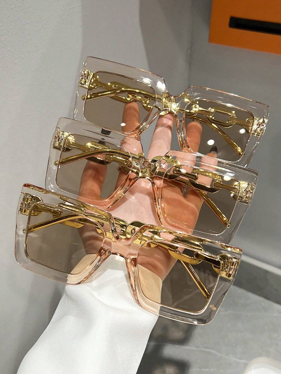 3 件套塑料框时尚眼镜，适合夏季海滩 - 彩色 - 查看 1