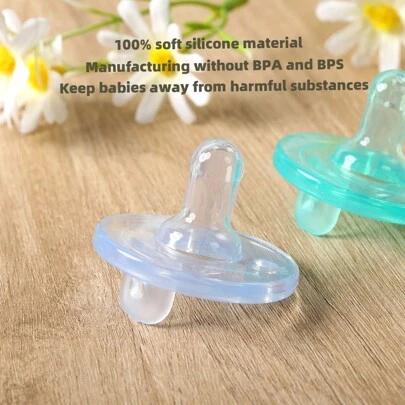 1pc Pacifier For Baby, Liquid Ultra Soft Nano-Ag Silica Gel Teething Nipple, Preventing Crooked Teeth, Newborn Baby Soother, Wholesale Parent-Child Product
