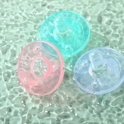 1入組液態矽膠安撫奶嘴適用於嬰兒,超級柔軟和納米銀塗層,模仿造型的媽媽的乳頭,牙發展,快批發適用於&舒適安撫奶嘴