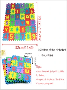 1pack 10pcs/36pcs 11.81in/1.97in/2.36in/2.76in mini Eva Foam puzzle mat Alphabet Letters Numbers Floor Mats, Children's Educational Early Learning Puzzle Game - Multicolor - View 2