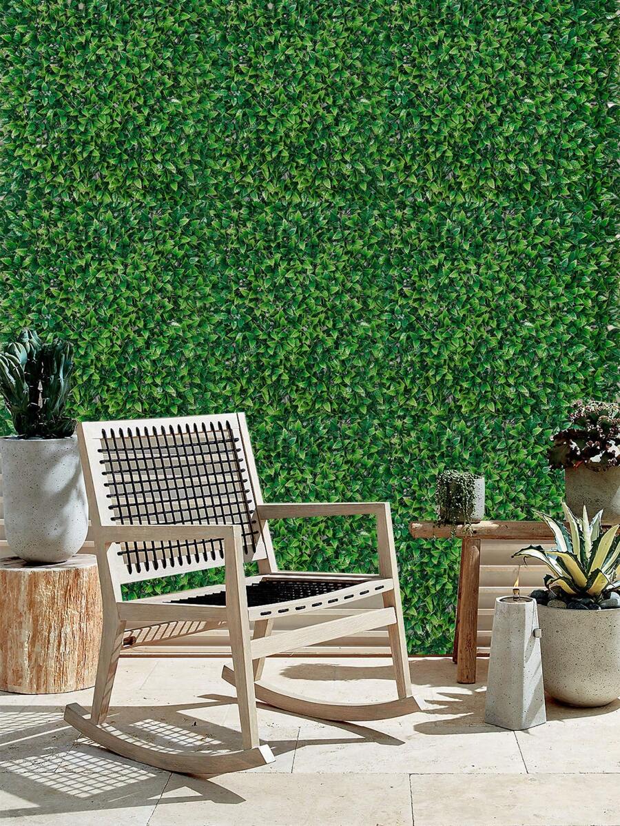 1 块高密度人造草地毯，玫瑰形状，25*25 厘米，花园装饰，采用 PE 材料制成，绿色装饰，抗紫外线，易于组装，高品质，工厂定制，适用于学校、宿舍、办公室、返校装饰、户外派对、节日、圣诞节、感恩节、家庭、入口、酒店、餐厅、客厅、卧室、婚礼、厨房、花园装饰 - 綠色 - 查看 1