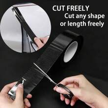 Car Door Edge Guards Door Sill Protector 5D Carbon Fiber Car Wrap Film Vinyl Automotive Wrap Film Car Door Sill Protection Film Anti-Collision Fits For Most Car