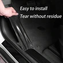 Car Door Edge Guards Door Sill Protector 5D Carbon Fiber Car Wrap Film Vinyl Automotive Wrap Film Car Door Sill Protection Film Anti-Collision Fits For Most Car