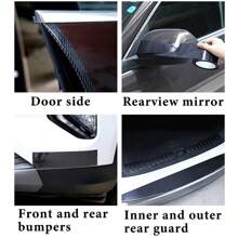 Car Door Edge Guards Door Sill Protector 5D Carbon Fiber Car Wrap Film Vinyl Automotive Wrap Film Car Door Sill Protection Film Anti-Collision Fits For Most Car