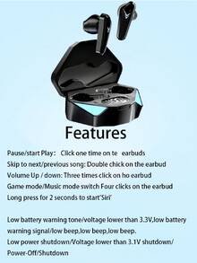 通话防噪低延迟运动无线耳机 - 黑色 - 查看 10