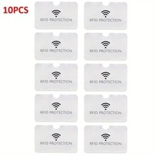 10pcs Slim Anti Rfid Wallet Blocking Card Reader Lock Bank Aluminum Smart Anti-Theft Card Sleeve Protection Lightweight Portable Card ID Card White-Collar Workers Holiday For Anniversary For Birthday Gift Gift Accessories Gift Gifts For Teachers Card Holder Card Holder Wallet Business Card Holder Credit Card Holder Card Holder Women For Women For Men Card Wallet - White - View 2