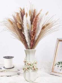 50PCS White Rabbit Tail & Pampas Grass Bouquet - Perfect For Diy Flower Arrangement, Wedding, Home Decor, Etc!, Valentine Day, Gift Gifts Birthday Graduation - Multicolor - View 6